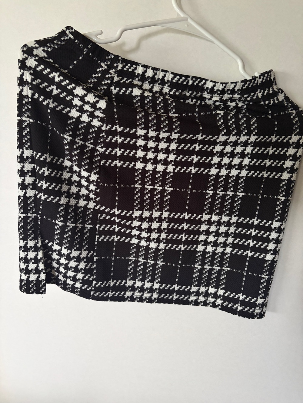 SHEIN Black and White Plaid Mini Skirt